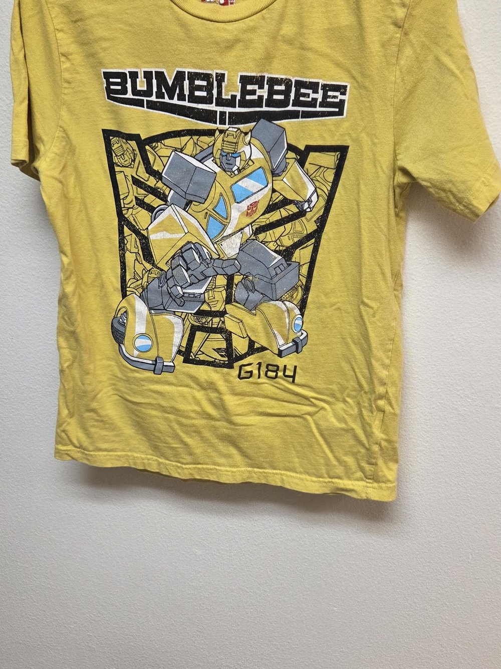 Hasbro Yellow Bumblebee Graphic Tee with Robot Art